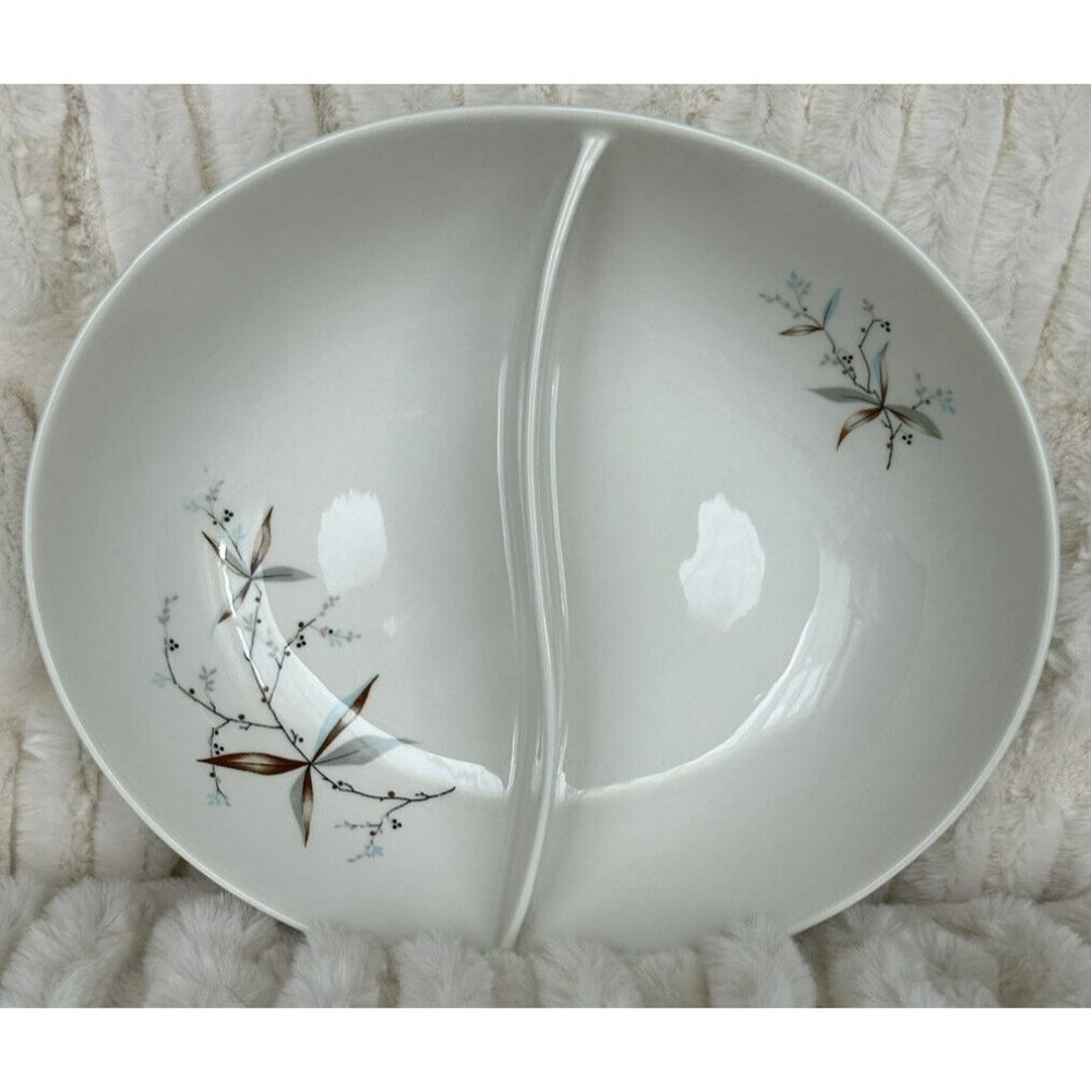 Syracuse Finesse Carefree True China 1958-67 Atomic Divided Serving Bowl Vintage